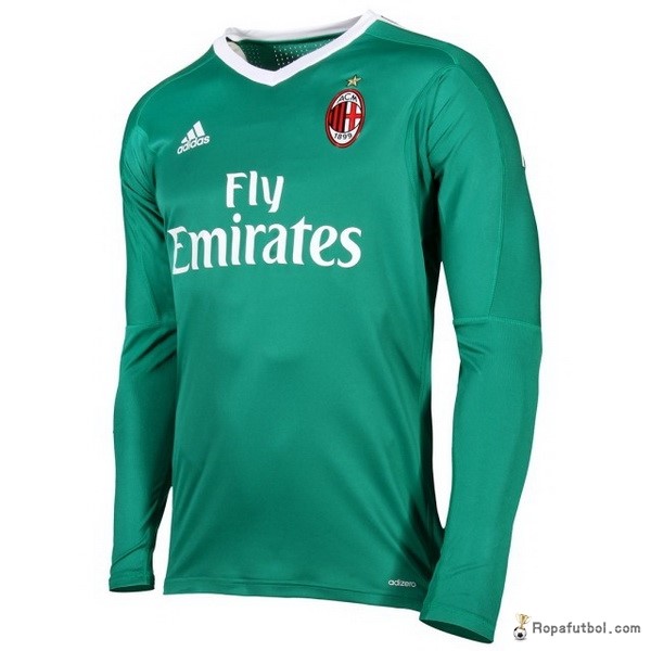 Camiseta AC Milan Replica Primera Ropa Manga Larga Portero 2017/18 Verde